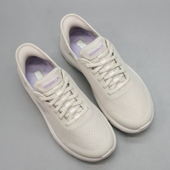 Skechers Ladies 8.5 Go Walk Flex Hands Free Slip-ins Grand Entry Off-white Shoes - Picture 6 of 12